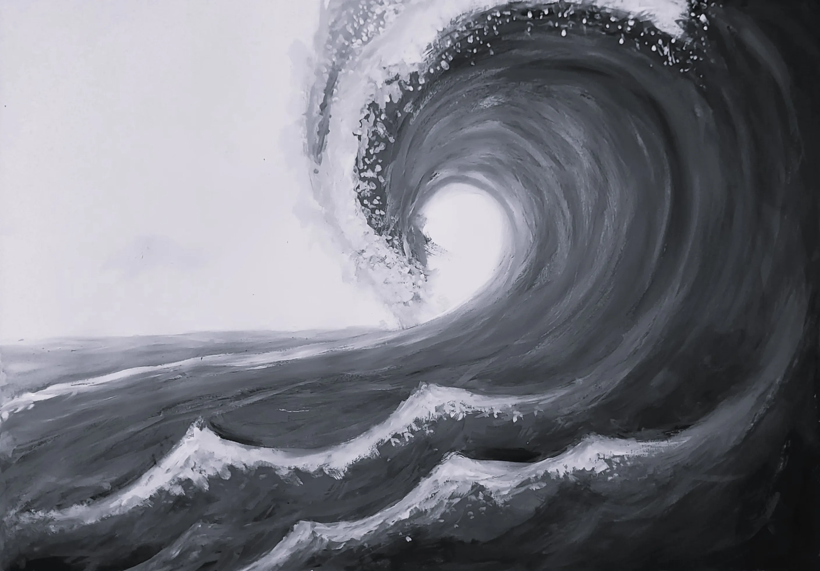 Alegalu (Waves) in black and white