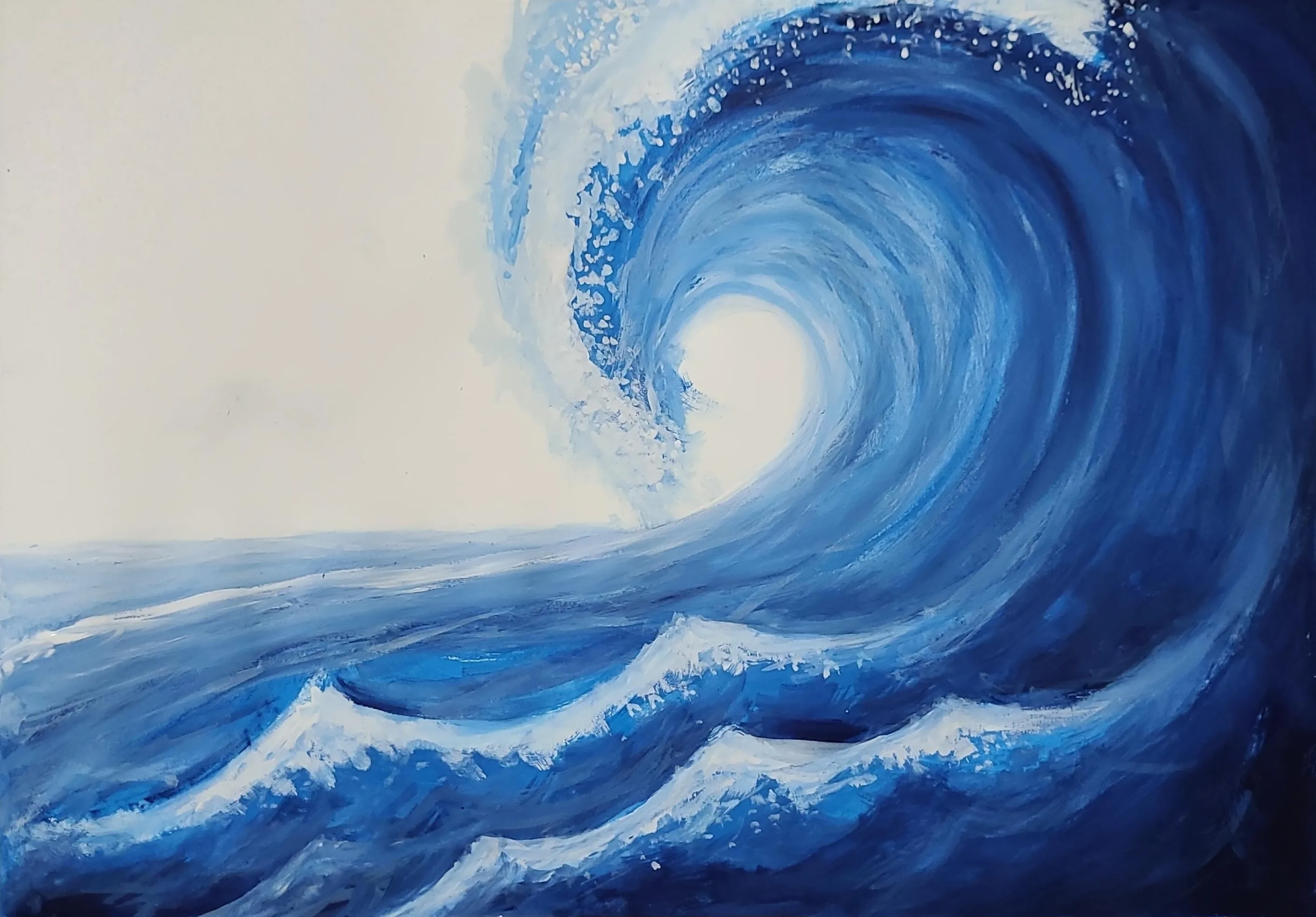 Alegalu (Waves), an acrylic painting by Karthikeshwar